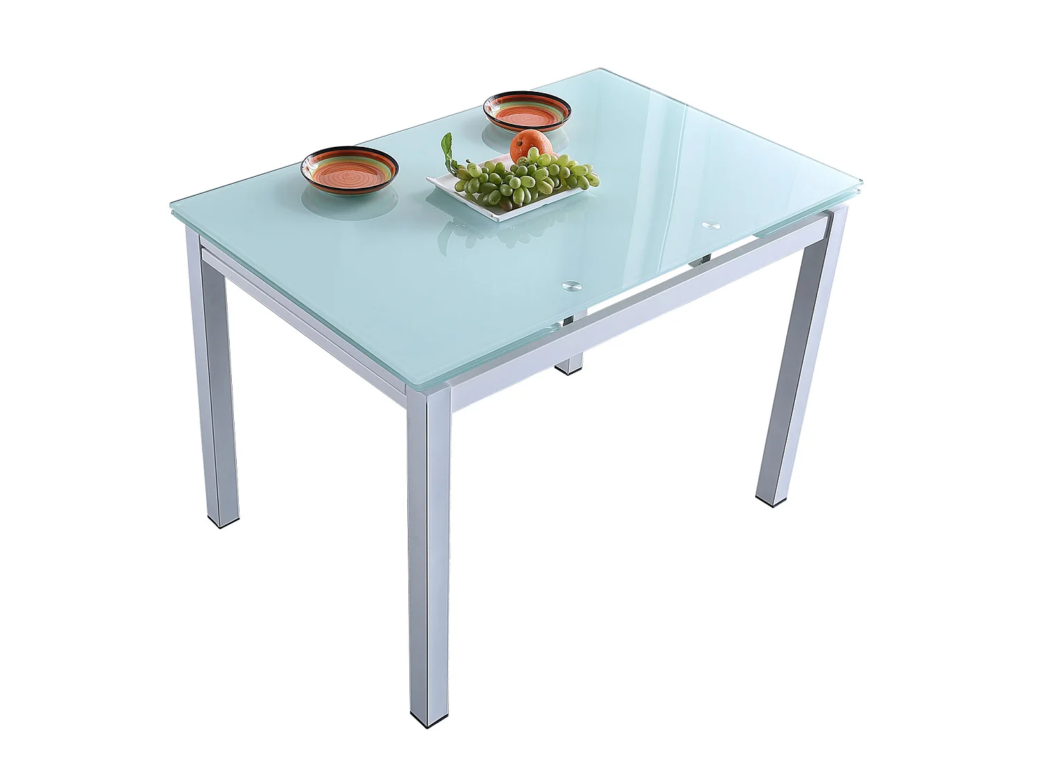 Table à manger extensible rectangulaire coloris blanc - Longueur 110 - 170 x Profondeur 70 x Hauteur 75 cm