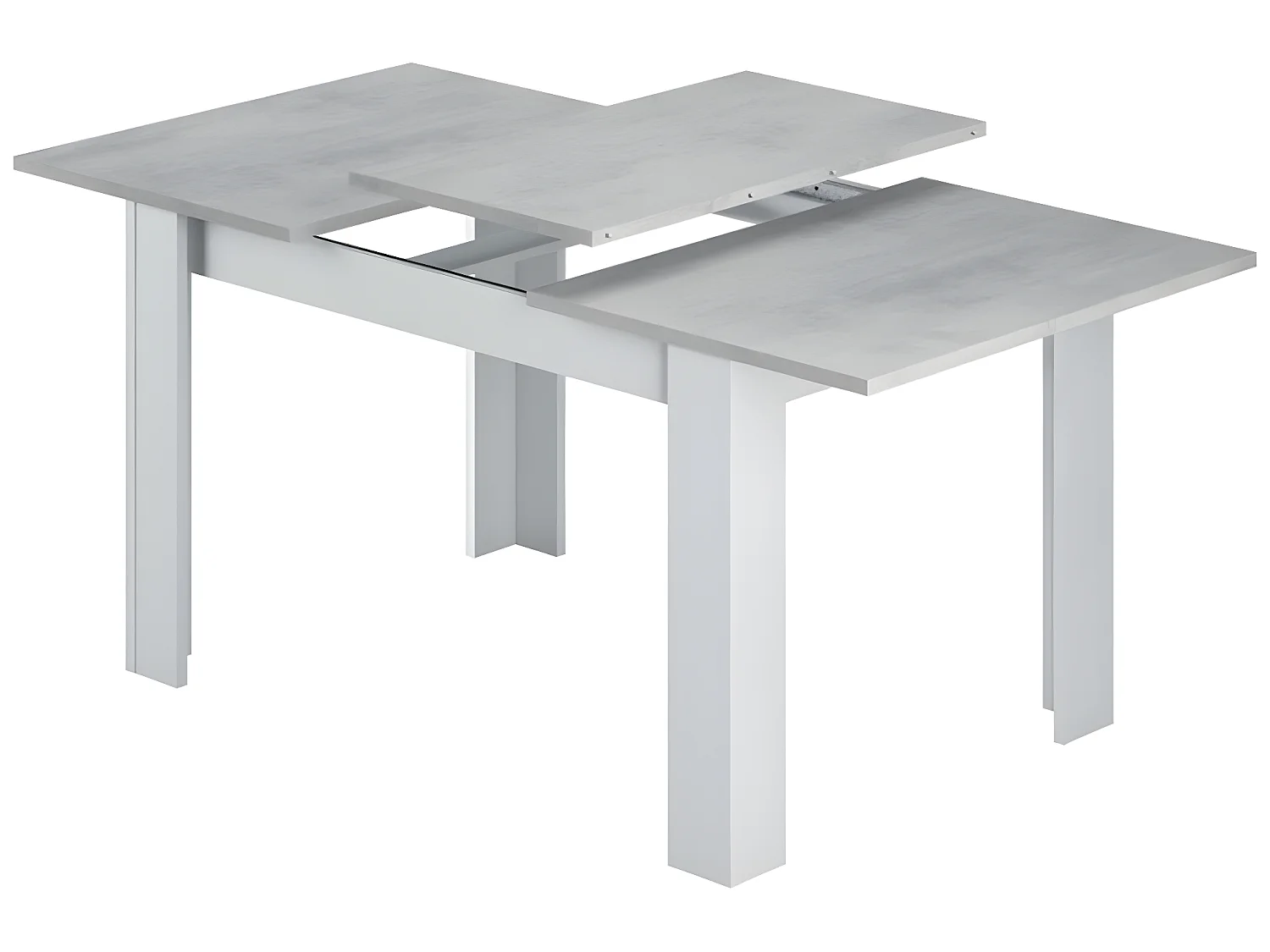 Table a manger Extensible décor béton et blanc Artik - 78 x 140-190 x 90 cm