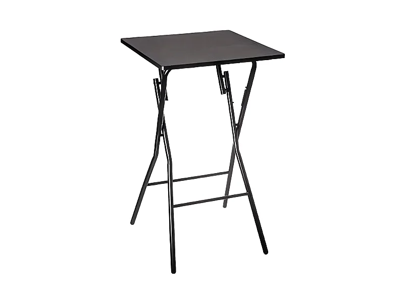 Table de bar pliante en métal coloris noir - L.60 x l.60 x H.103 cm