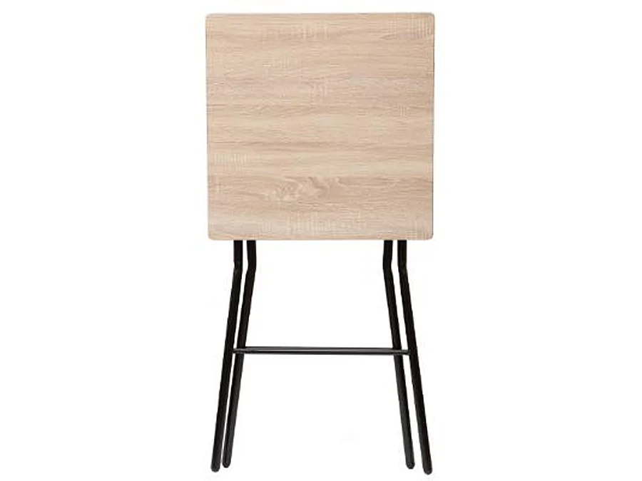 Table de bar pliante en métal coloris naturel - L.60 x l.60 x H.103 cm