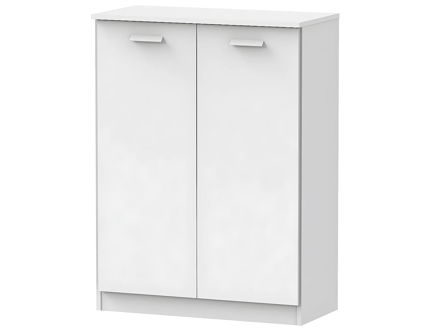 Commode avec 2 portes battantes coloris blanc - Hauteur 101 x Longueur 74 x Profondeur 36 cm