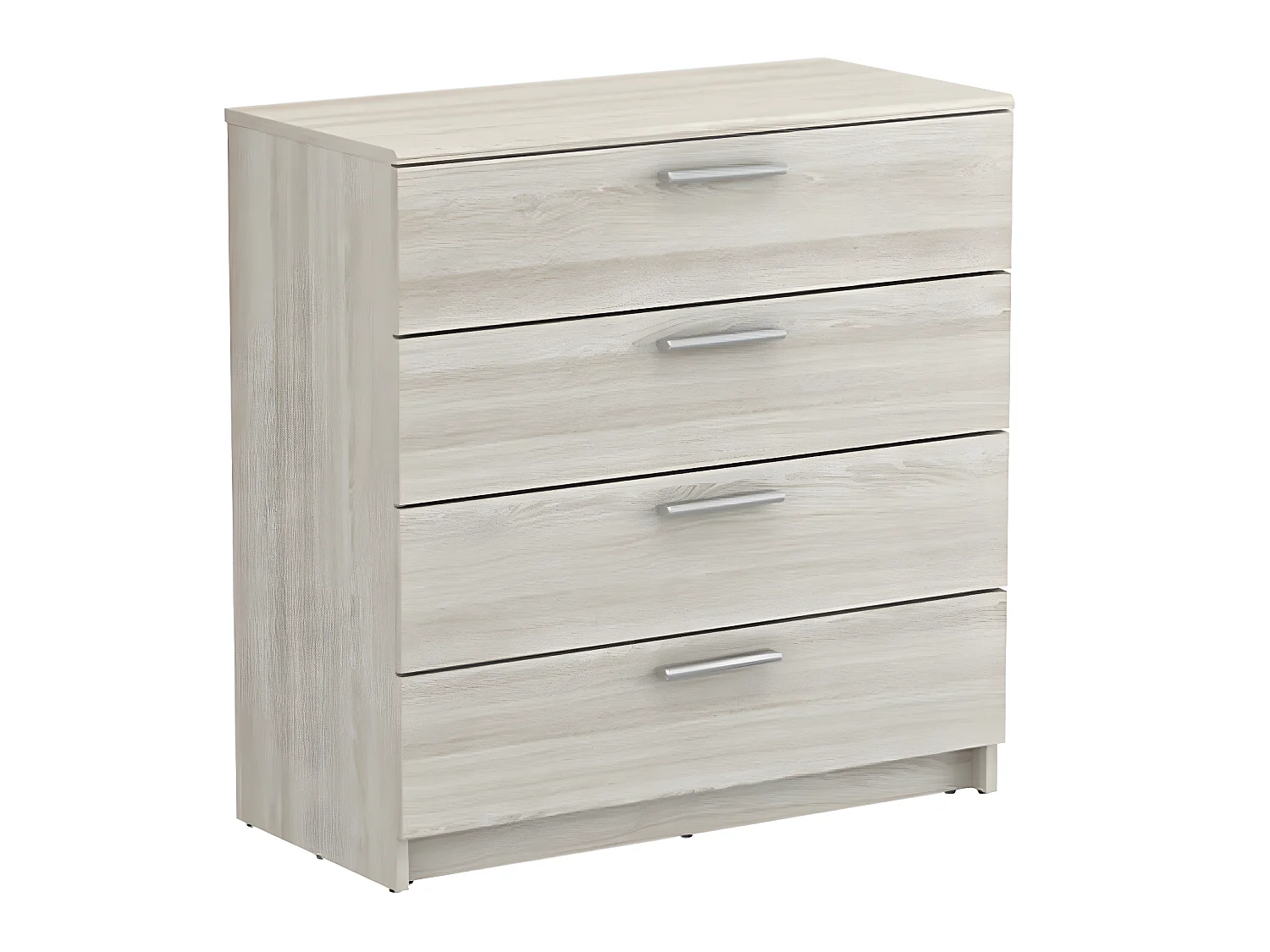 Commode de rangement en bois coloris chêne shannon - 79,6 x 80,6 x 37,9 cm