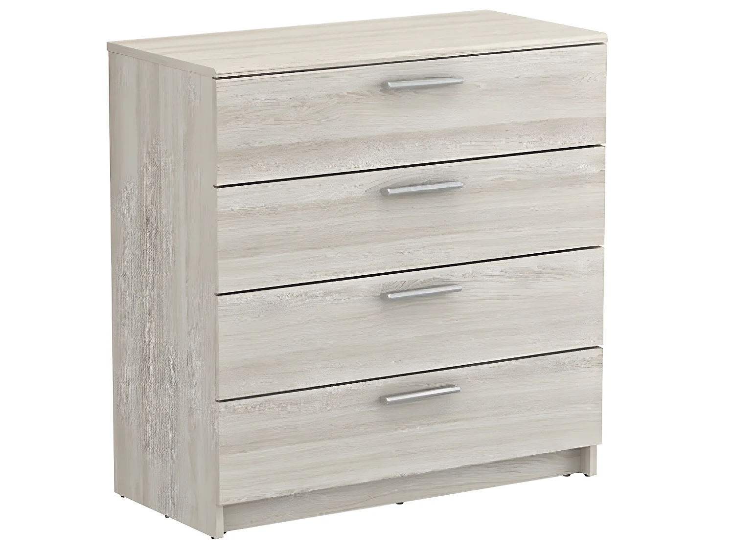 Commode de rangement en bois coloris chêne shannon - 79,6 x 80,6 x 37,9 cm