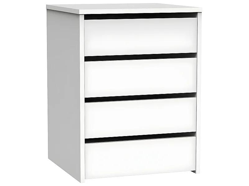 Commode Meuble de rangement coloris blanc brillant - Hauteur 61 x Longueur 46 x Profondeur 45 cm