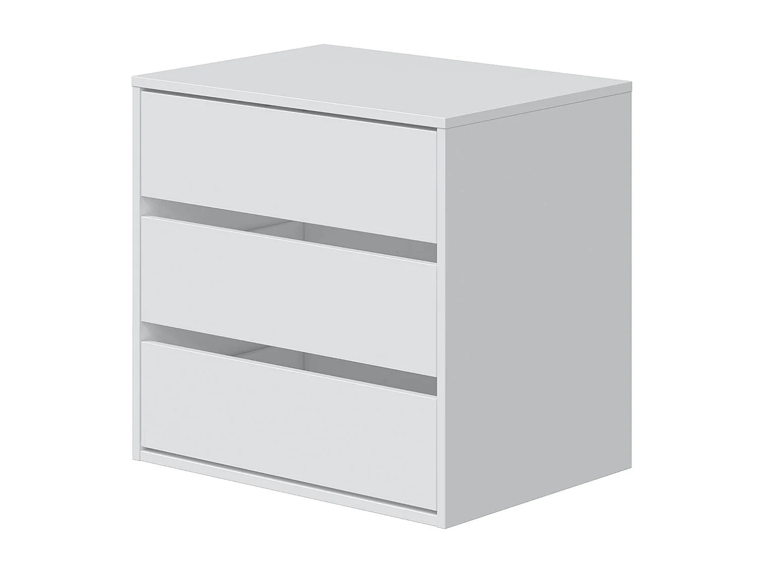 Commode avec 3 tiroirs coloris blanc - Hauteur 56 x largeur 60 x profondeur 44 cm