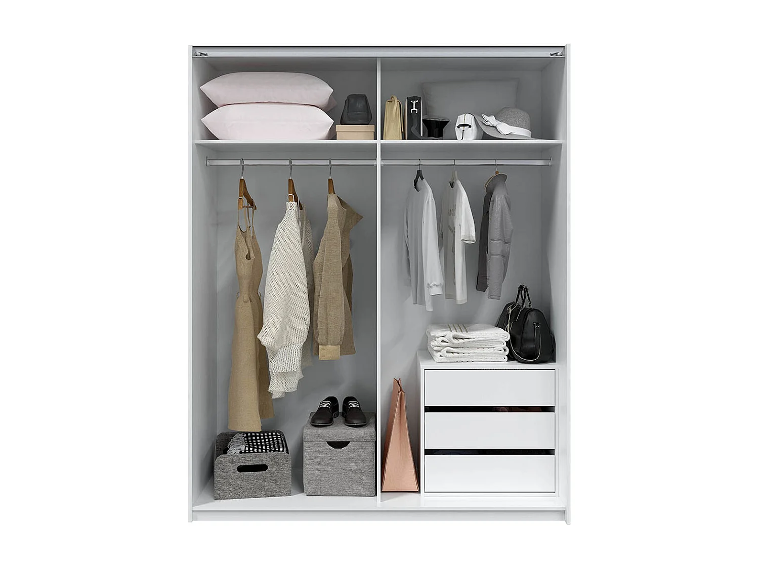 Commode avec 3 tiroirs coloris blanc - Hauteur 56 x largeur 60 x profondeur 44 cm