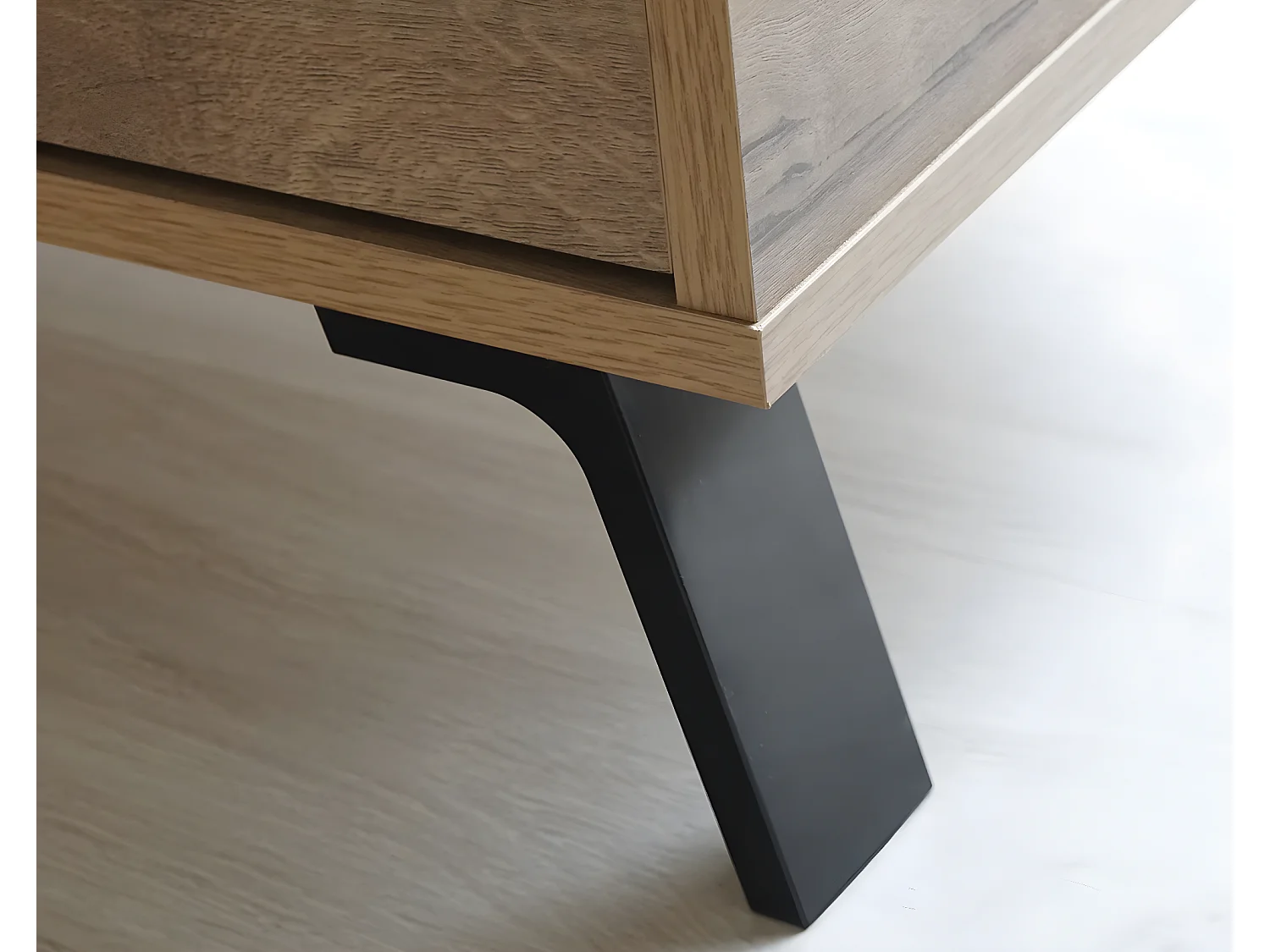 Commode de rangement 4 tiroirs coloris chêne doré - Hauteur 120 x Longueur 74.5 x Profondeur 40 cm