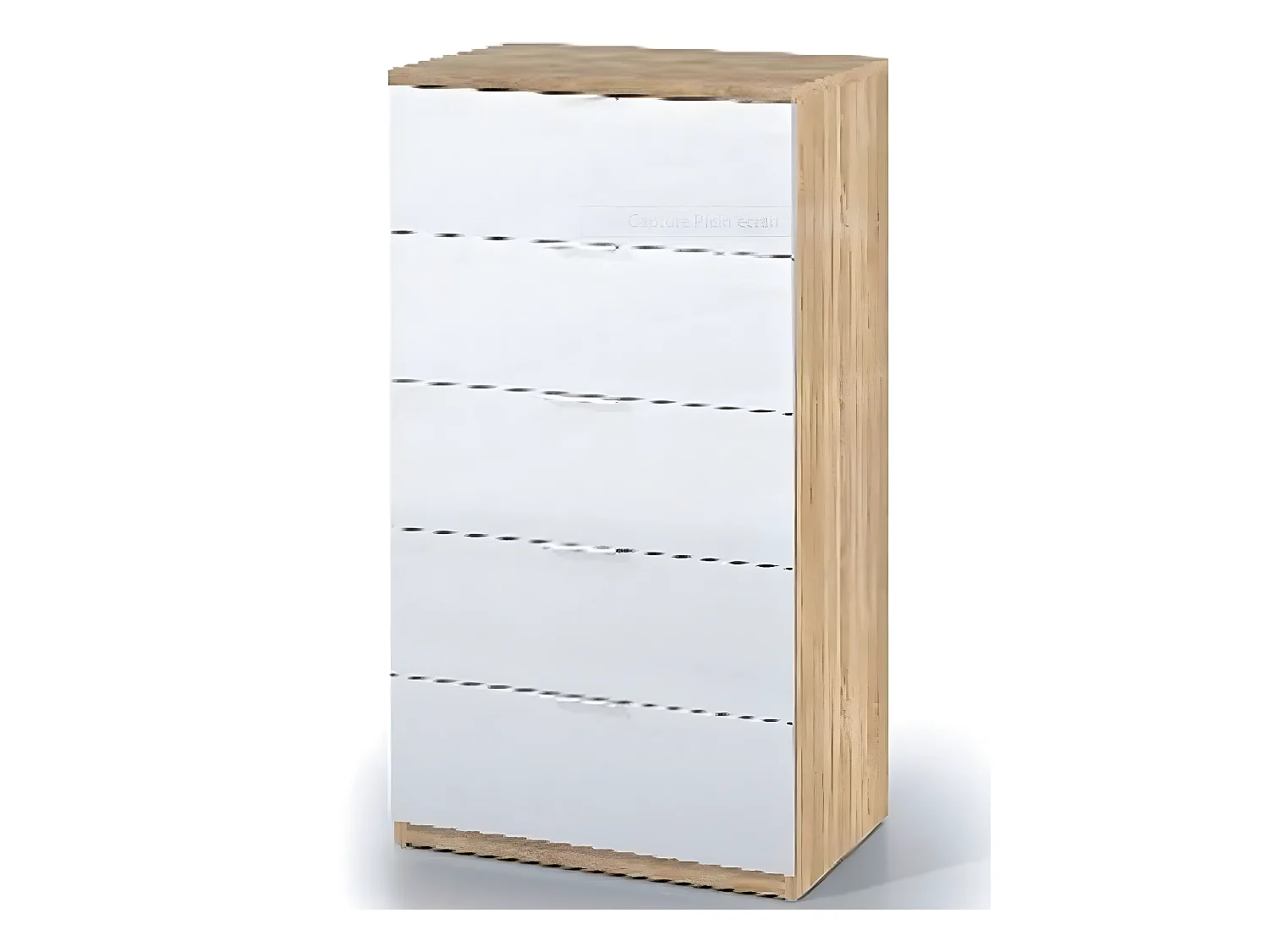 Commode avec 5 tiroirs coloris chêne canadian et blanc artic - 110 x 60 x 40 cm