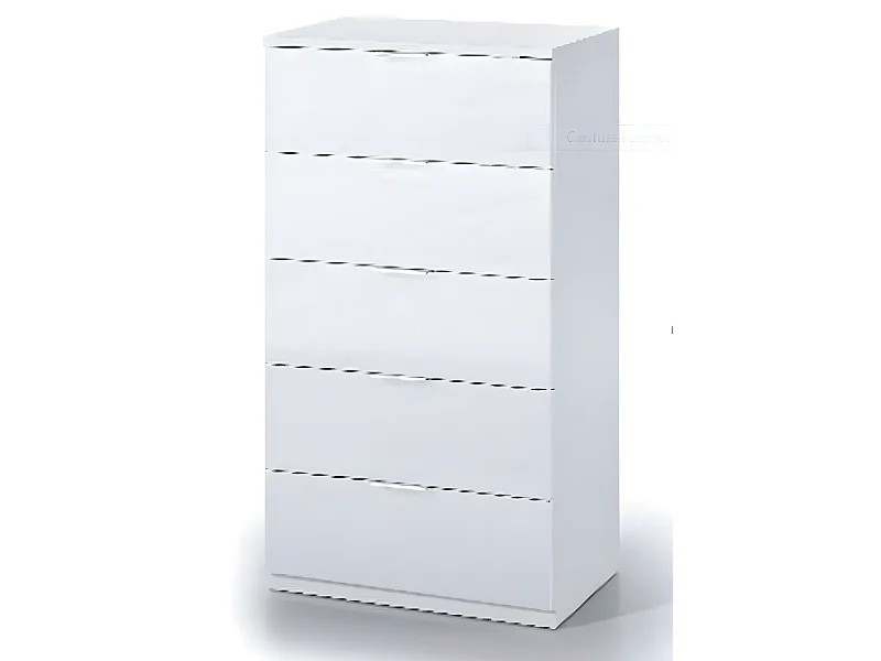 Commode avec 5 tiroirs coloris blanc artic - 110 x 60 x 40 cm