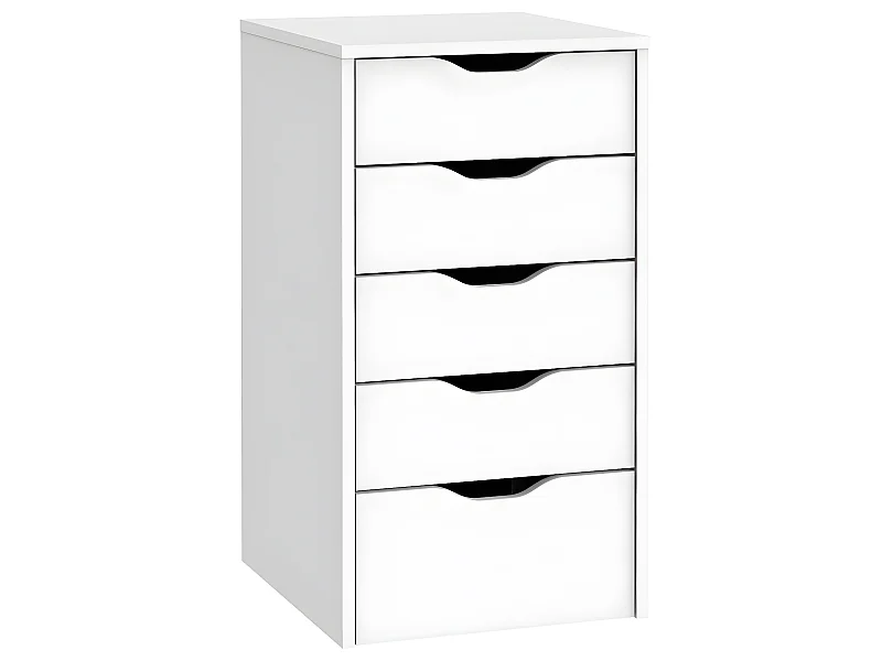 Commode Meuble de rangement coloris blanc - Hauteur 71 x Longueur 40 x Profondeur 43 cm