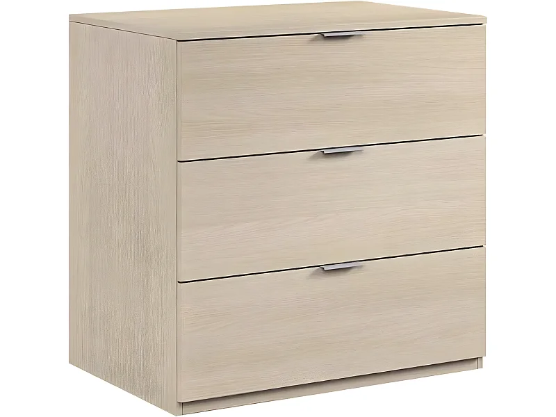 Commode avec 3 tiroirs en chêne - 80 x 77 x 38 cm