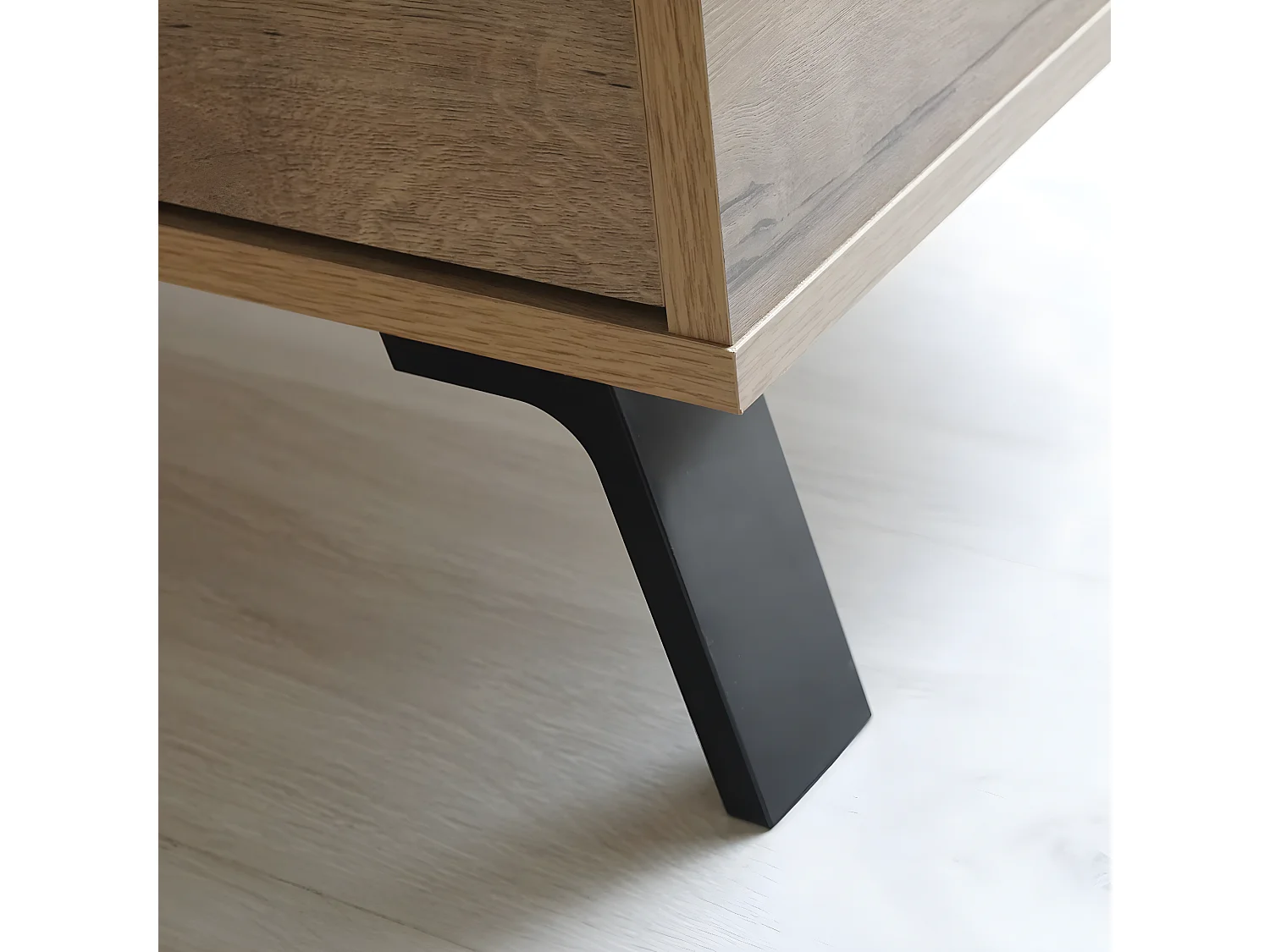 Commode coloris chêne doré / imitation marbre - Hauteur 120 x Longueur 74 x Profondeur 40 cm