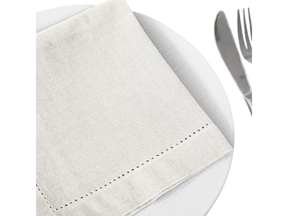 Lot de 12 serviettes de table coloris Blanc- Dim : L.40 x l.40 cm