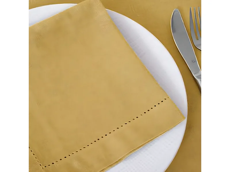 Lot de 12 serviettes de table coloris Ocre - Dim : L.40 x l.40 cm