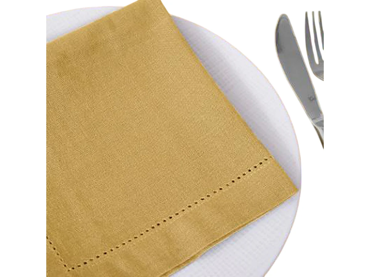 Lot de 12 serviettes de table coloris Ocre - Dim : L.40 x l.40 cm