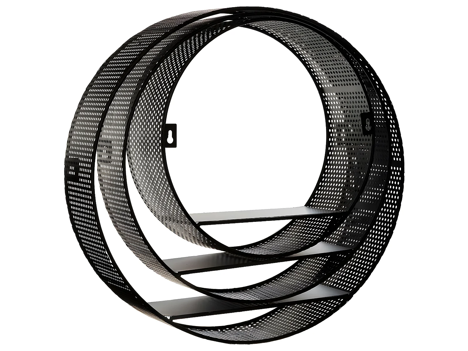 Lot de 3 étagères murales coloris noir en fer