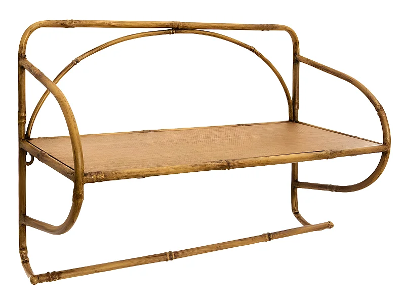 Etagère murale en métal coloris Marron - L. 52 x l. 17 x H. 31,5 cm