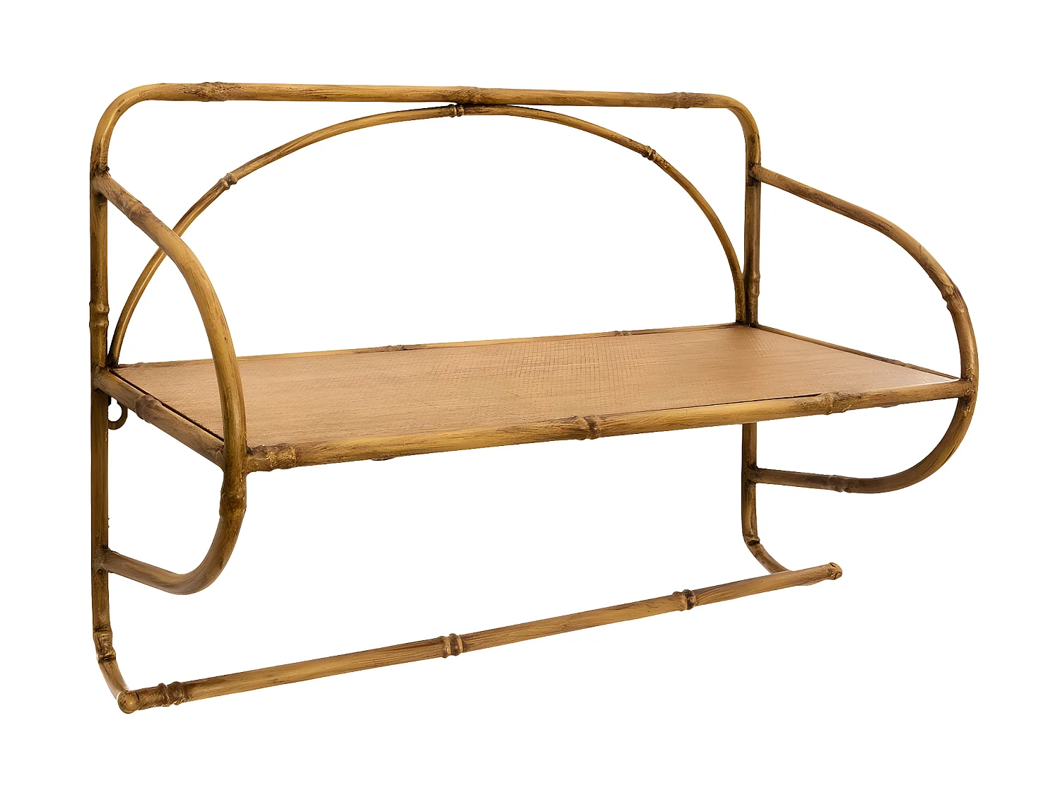 Etagère murale en métal coloris Marron - L. 52 x l. 17 x H. 31,5 cm