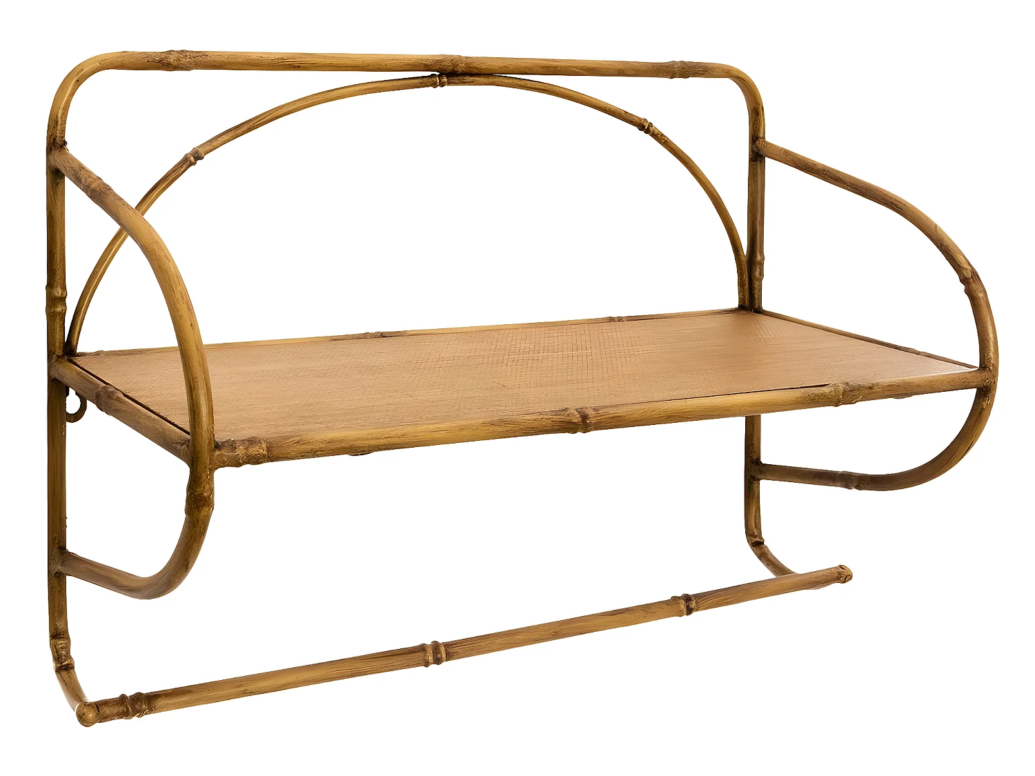 Etagère murale en métal coloris Marron - L. 52 x l. 17 x H. 31,5 cm