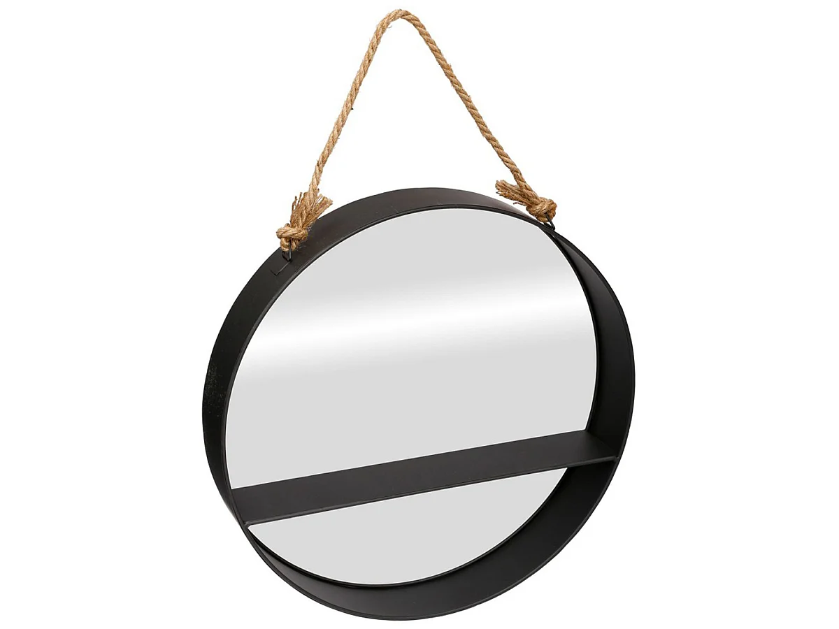 Etagère murale sphère en métal coloris noir - Dim : L.54,5 x l.10 cm