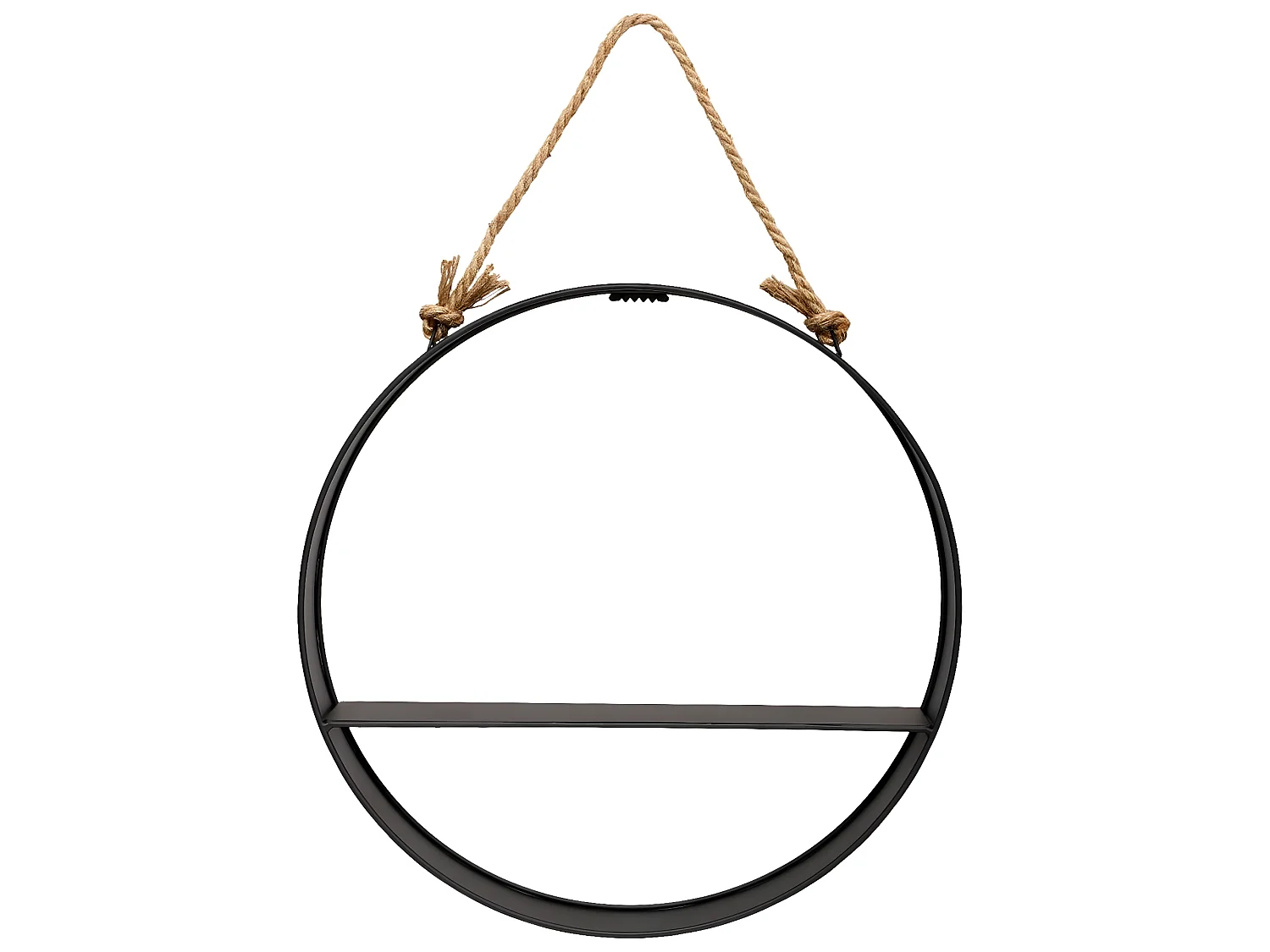 Etagère murale sphère en métal coloris noir - Dim : L.54,5 x l.10 cm