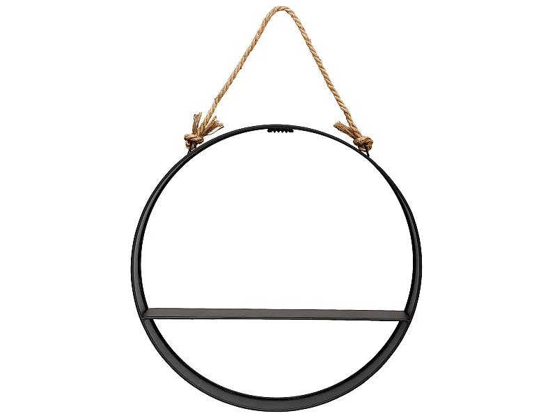 Etagère murale sphère en métal coloris noir - Dim : L.54,5 x l.10 cm