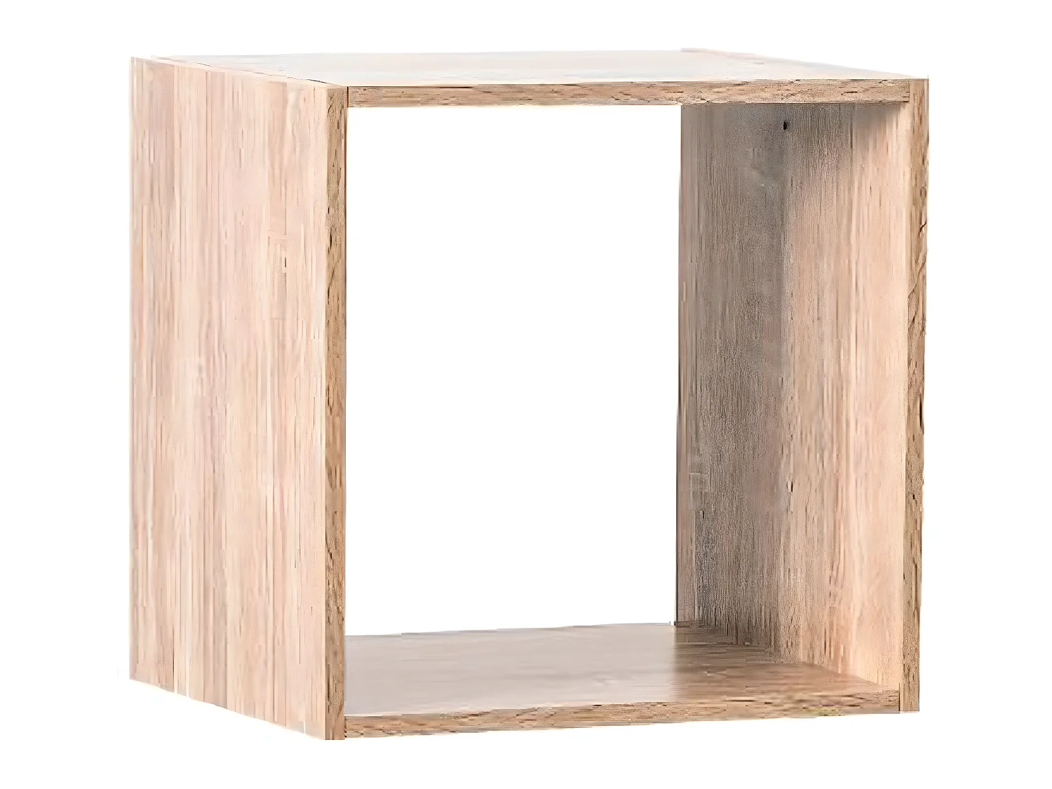Etagère murale en panneau de particules, naturel - Dim : L.34,4 x P.32 x H.34,4 cm
