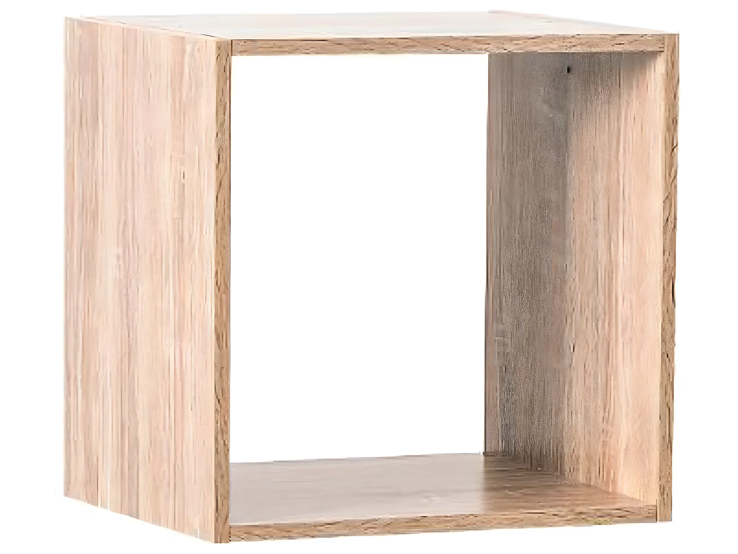 Etagère murale en panneau de particules, naturel - Dim : L.34,4 x P.32 x H.34,4 cm