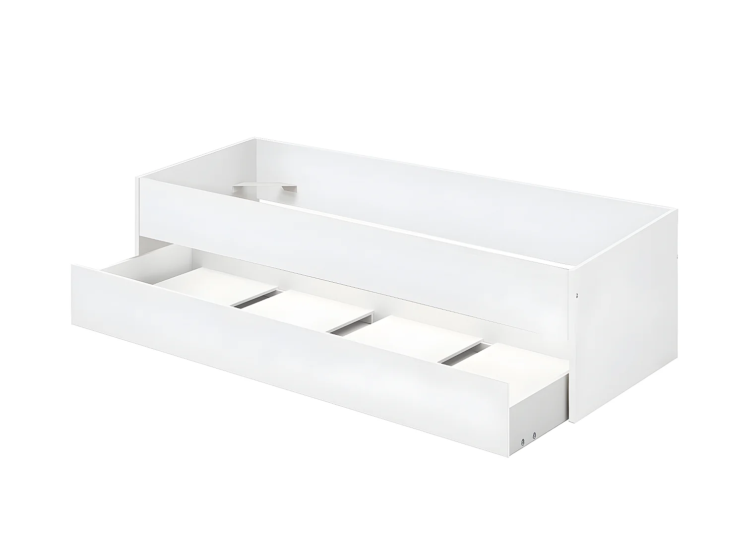 Lit gigogne coloris blanc - Hauteur 54 x Longueur 202 x Profondeur 97 cm