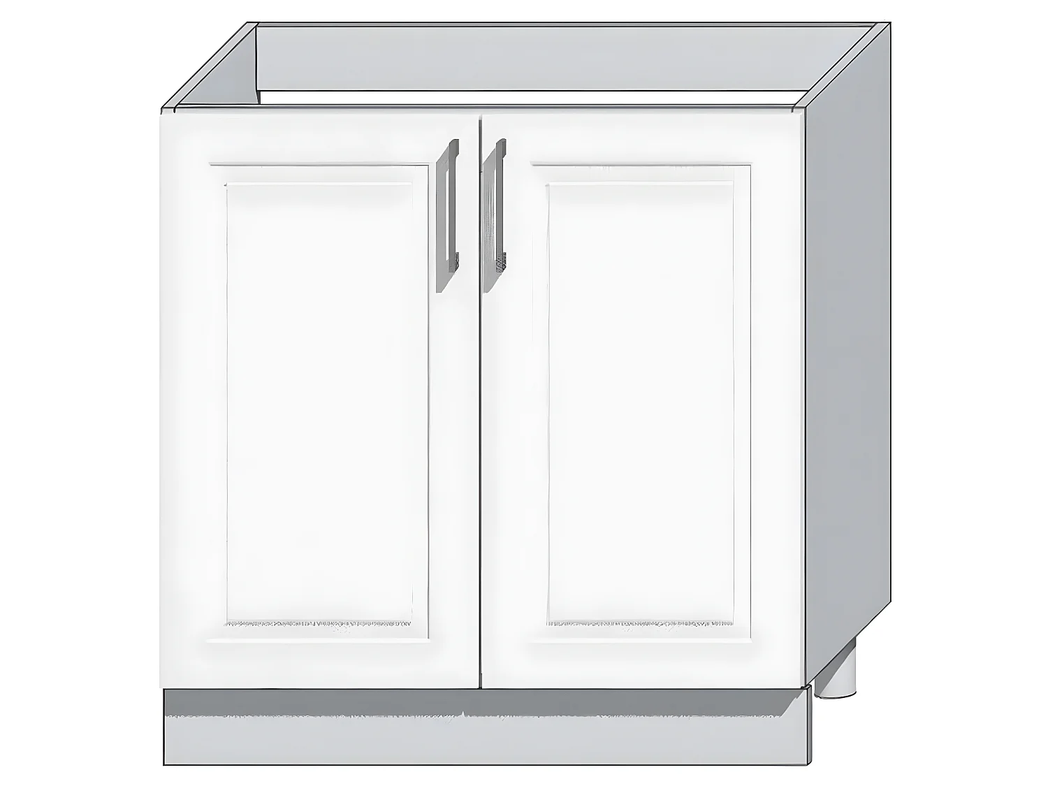 Cuisine complète Nela 8 éléments couleur blanc brillant - Longueur 260 cm