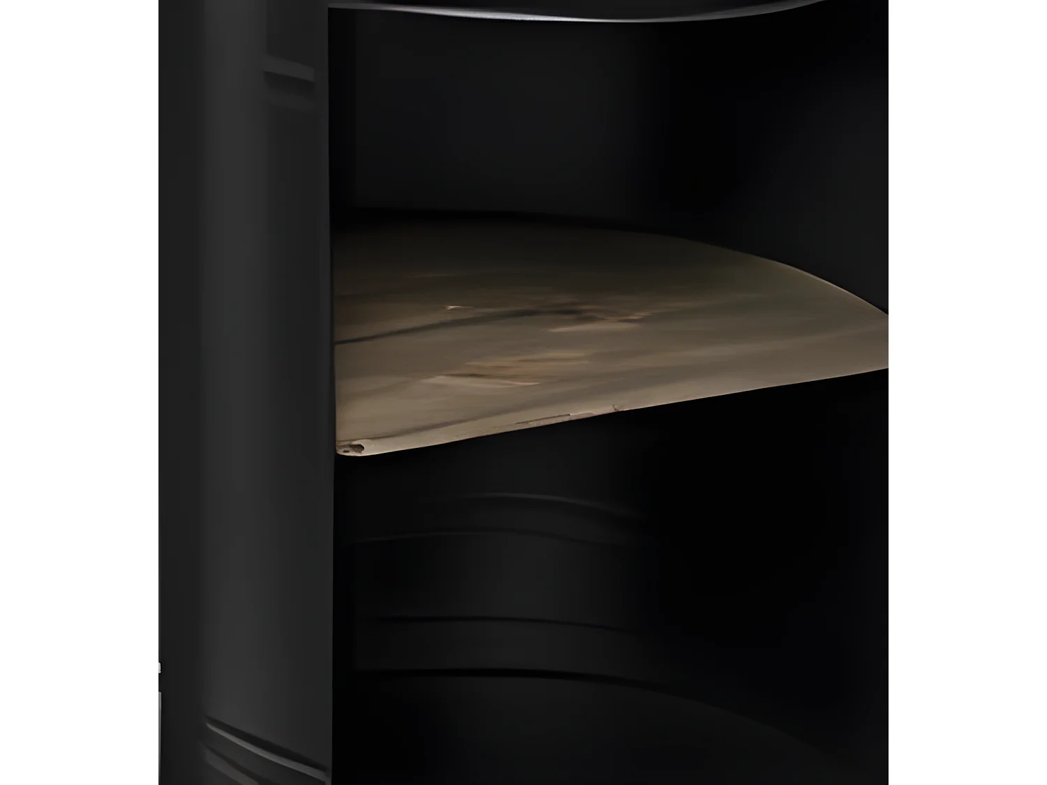 Table basse en acier et peuplier coloris noir - Diamètre 33,5 x Hauteur 47,5 cm