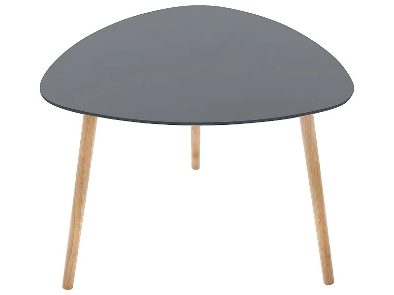 Table à café gris foncé en MDF et chêne - Dim : L. 60 x l. 60 x H. 45 cm
