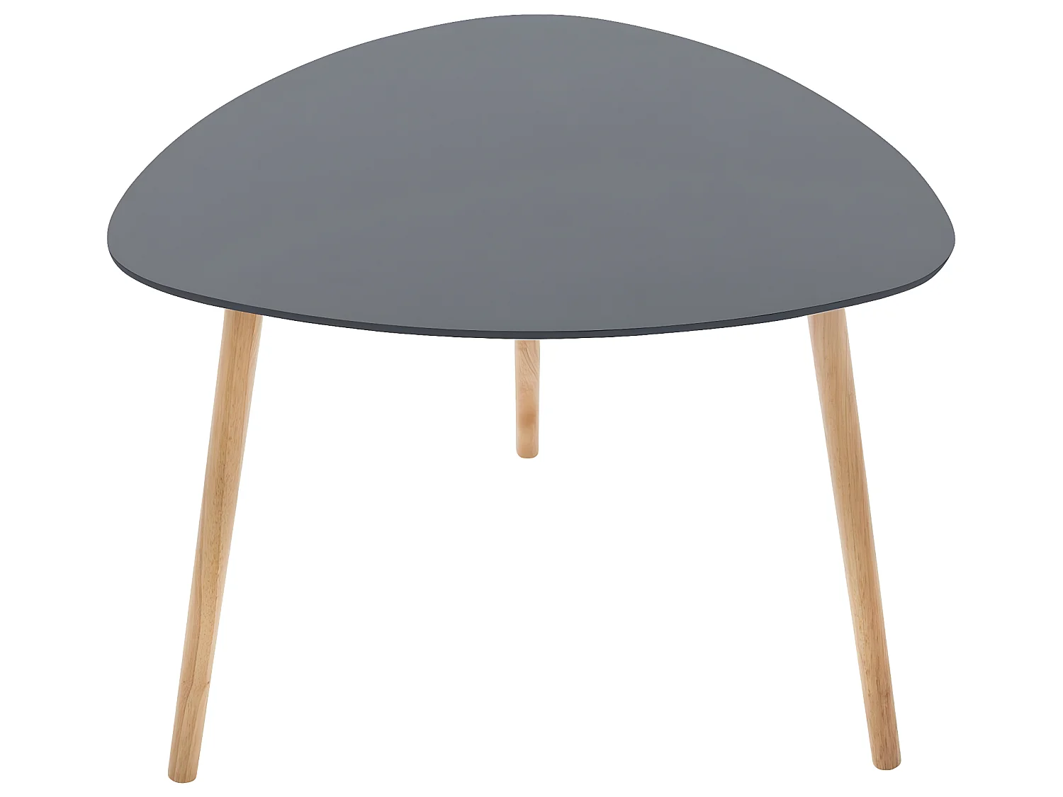 Table à café gris foncé en MDF et chêne - Dim : L. 60 x l. 60 x H. 45 cm