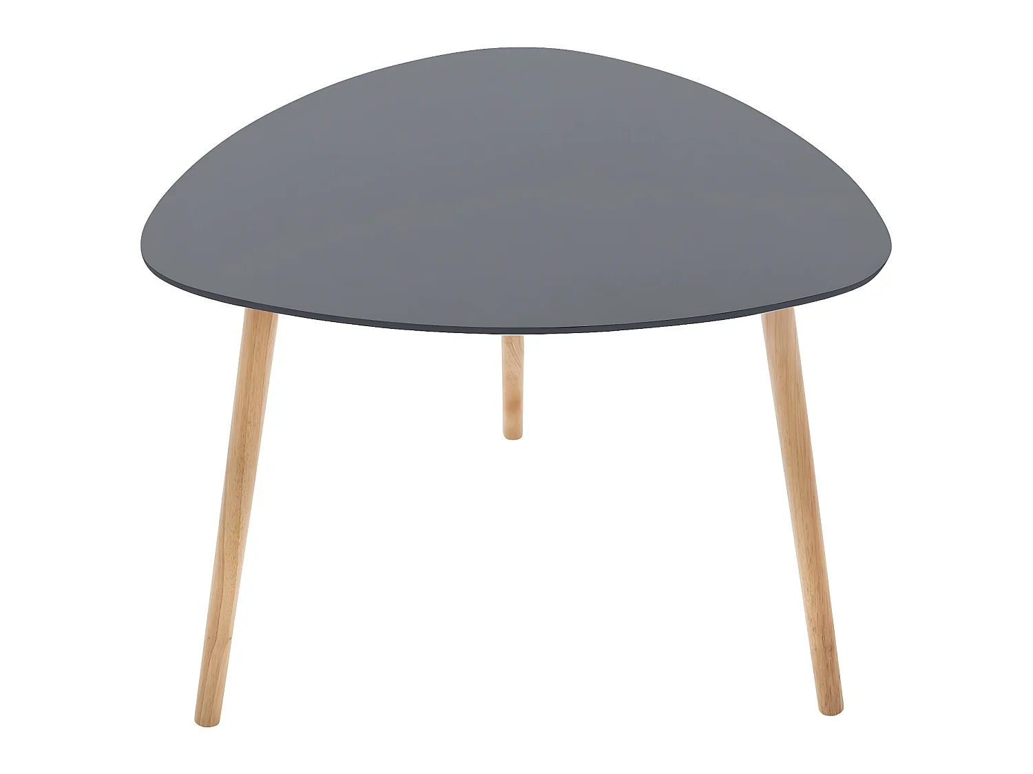 Table à café gris foncé en MDF et chêne - Dim : L. 60 x l. 60 x H. 45 cm