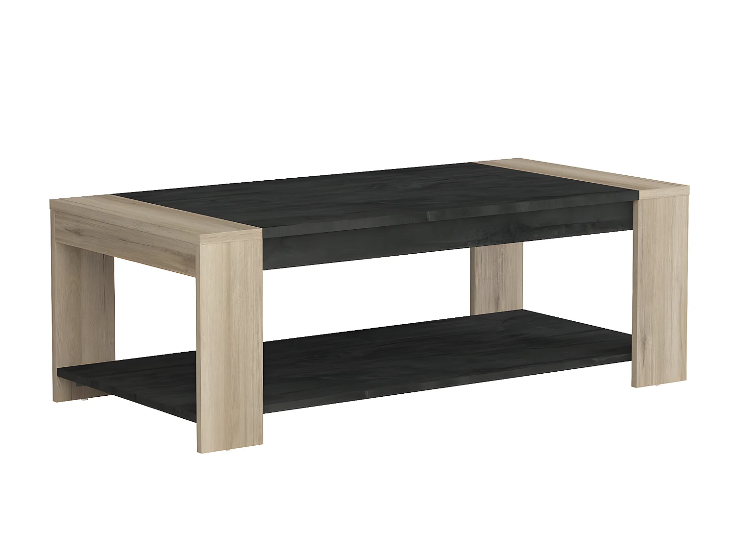 Table basse simple finition chêne kronberg/sidewalk - 110 x 38 x 53,1 cm