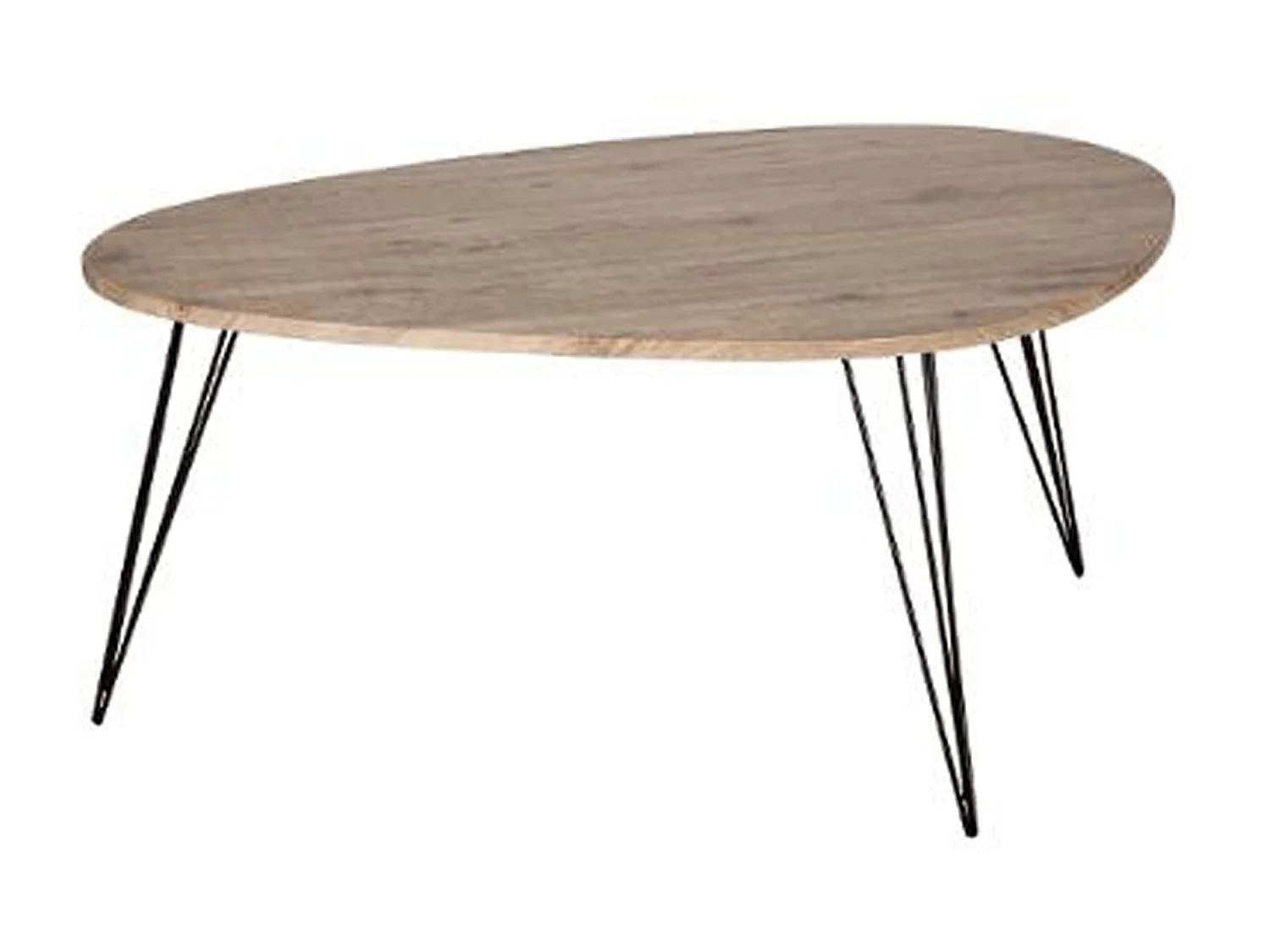 Table basse simple en MDF coloris marron - Dim : L 97 x l 65 x H 50 cm