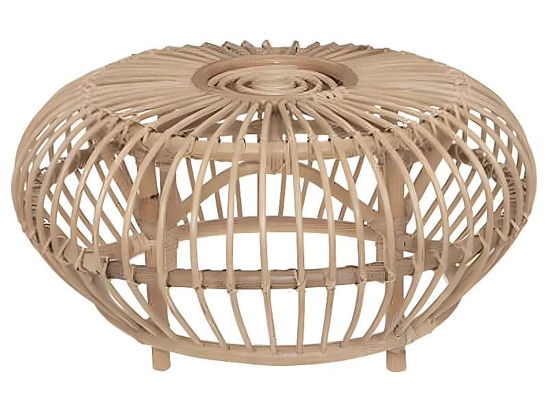 Table basse en bois de rotin coloris naturel - Diamètre 73 x Hauteur 39 cm