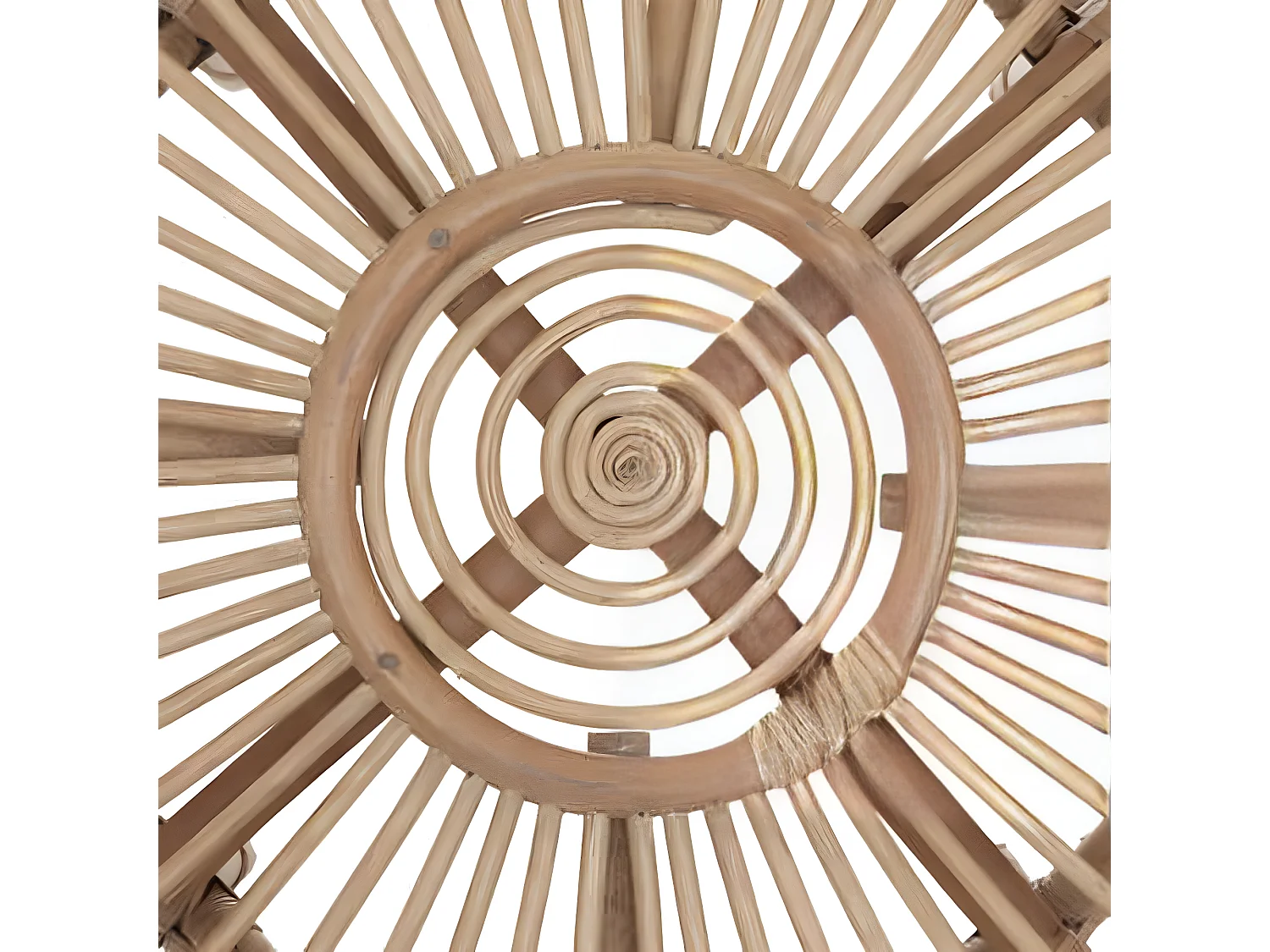 Table basse en bois de rotin coloris naturel - Diamètre 73 x Hauteur 39 cm