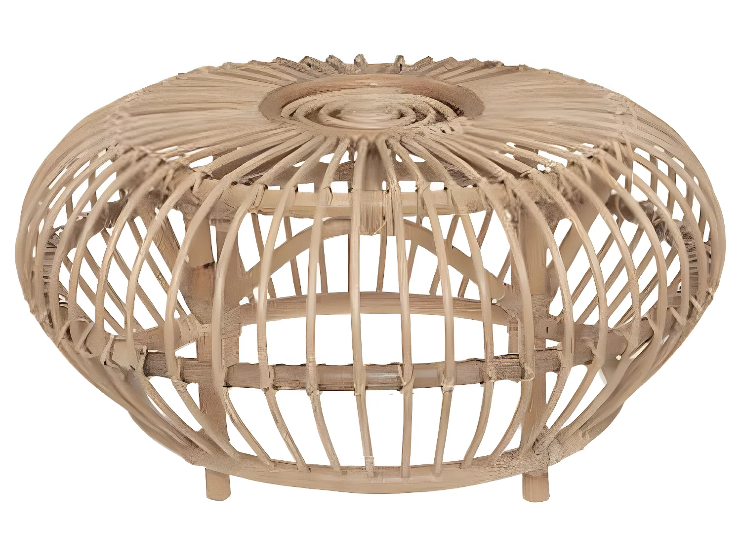 Table basse en bois de rotin coloris naturel - Diamètre 73 x Hauteur 39 cm