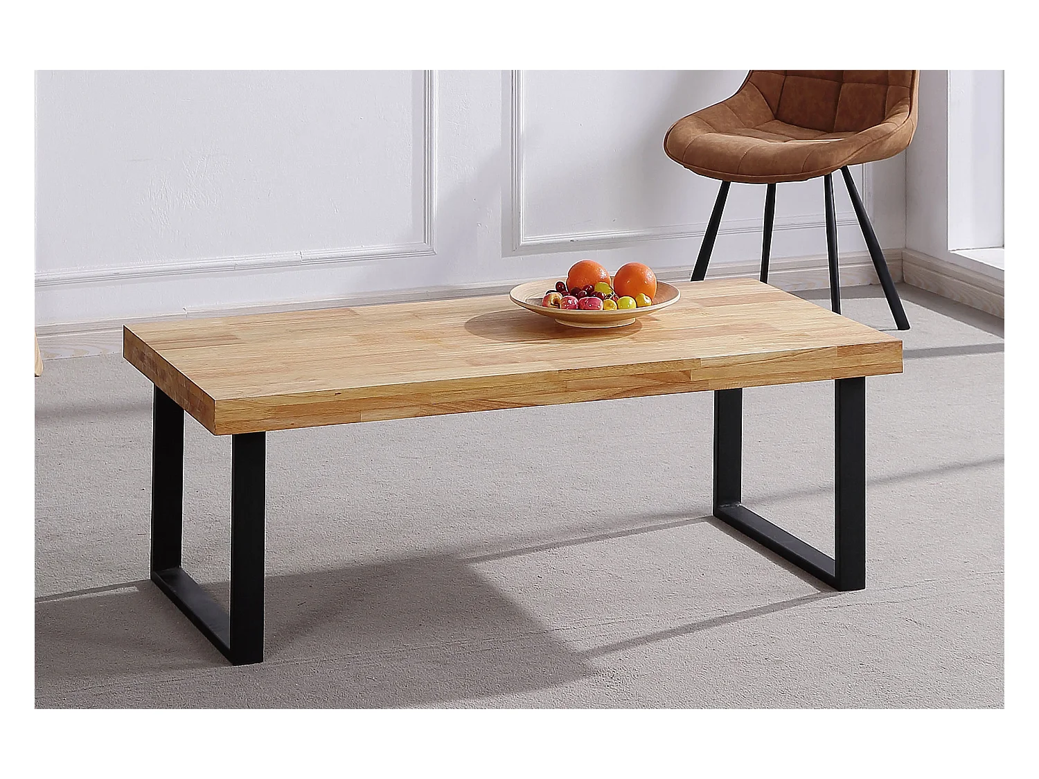 Table basse coloris noir / chêne nordique, Longueur 120 x largeur 60 x hauteur 43,50 cm