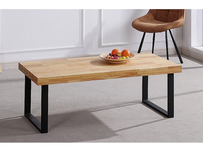 Table basse coloris noir / chêne nordique, Longueur 120 x largeur 60 x hauteur 43,50 cm