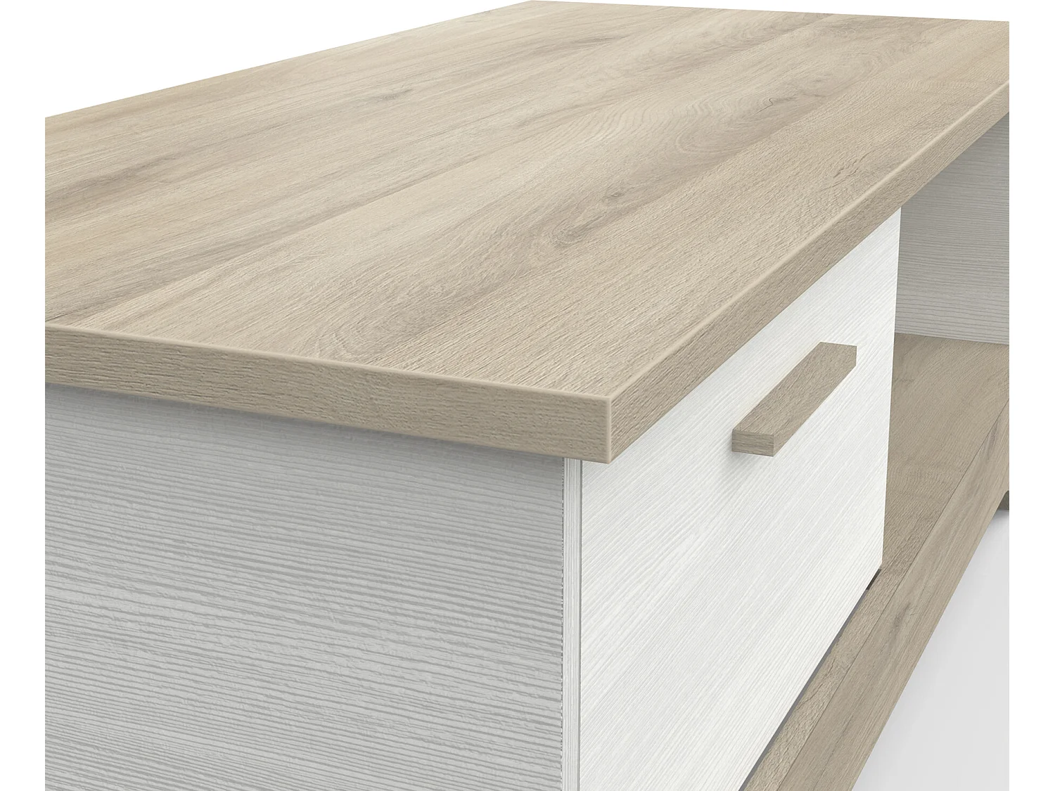 Table basse coloris chêne kronberg / blanc - longueur 110 x profondeur 49,8 x hauteur 40 cm