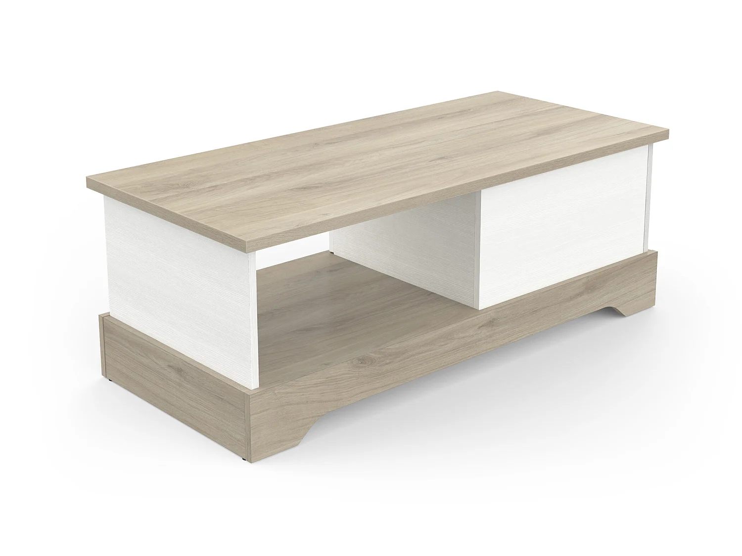 Table basse coloris chêne kronberg / blanc - longueur 110 x profondeur 49,8 x hauteur 40 cm