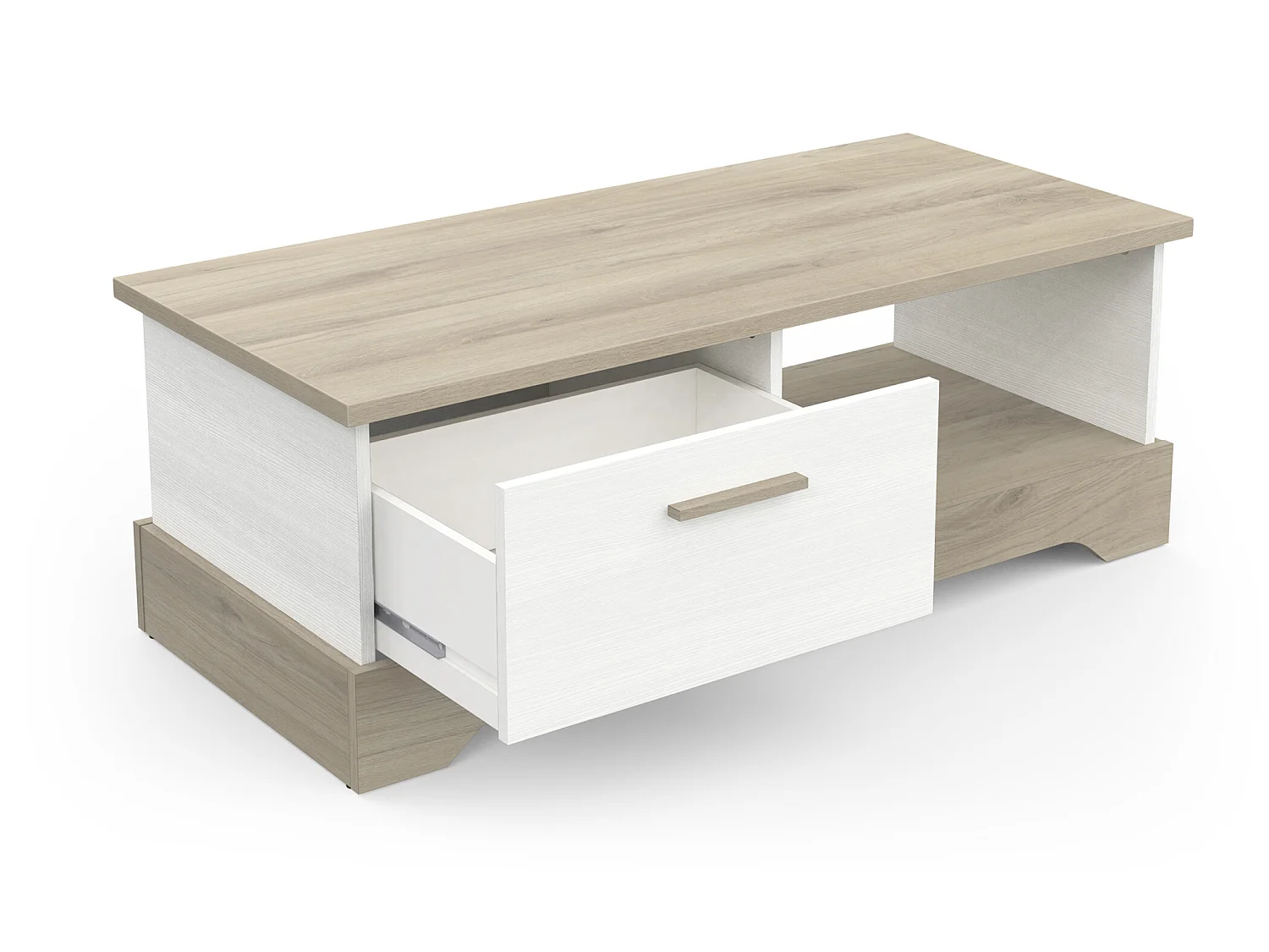 Table basse coloris chêne kronberg / blanc - longueur 110 x profondeur 49,8 x hauteur 40 cm