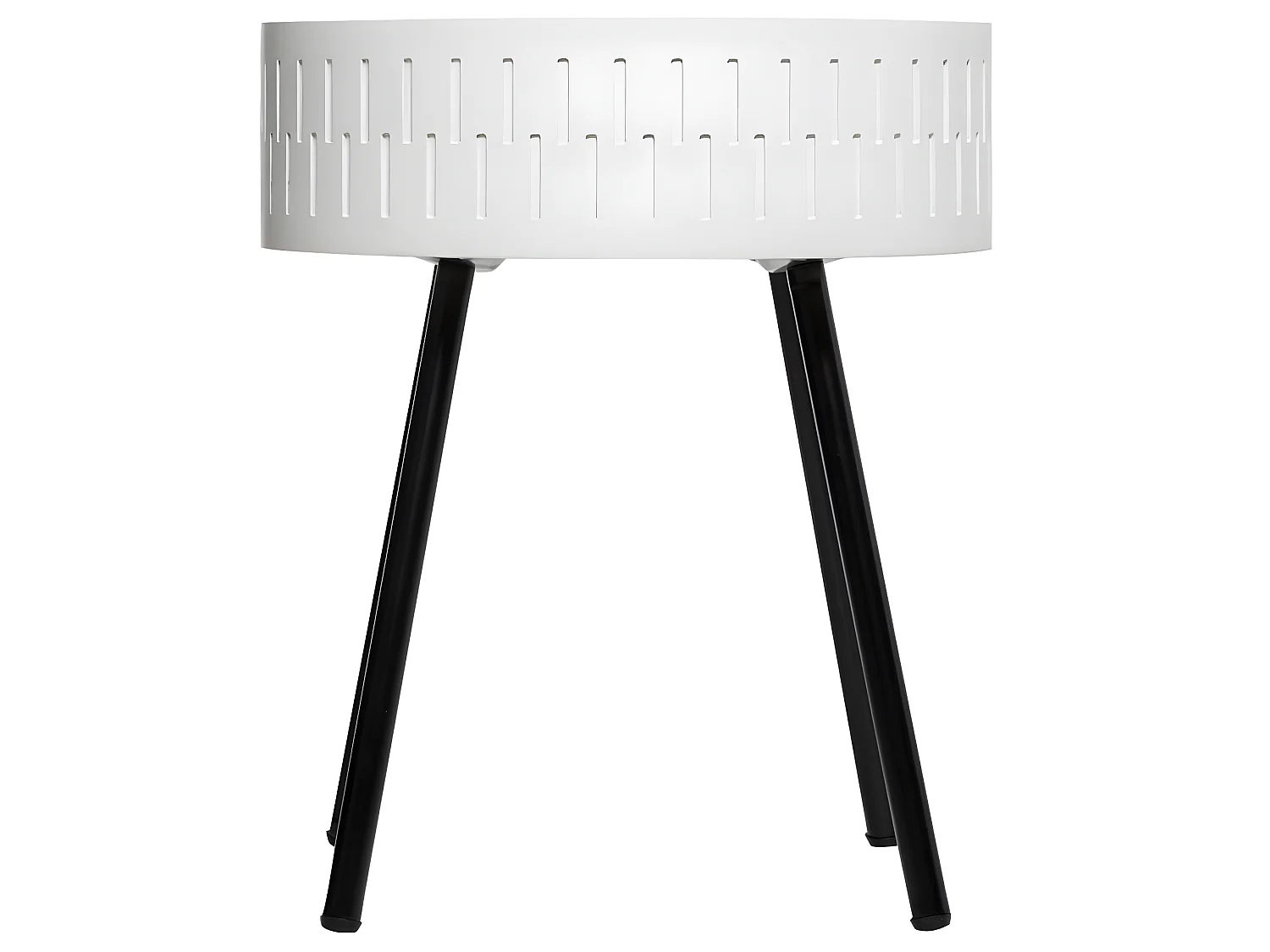 Table à café coffre coloris blanc en bois - D. 38,5 x H. 45,5 cm