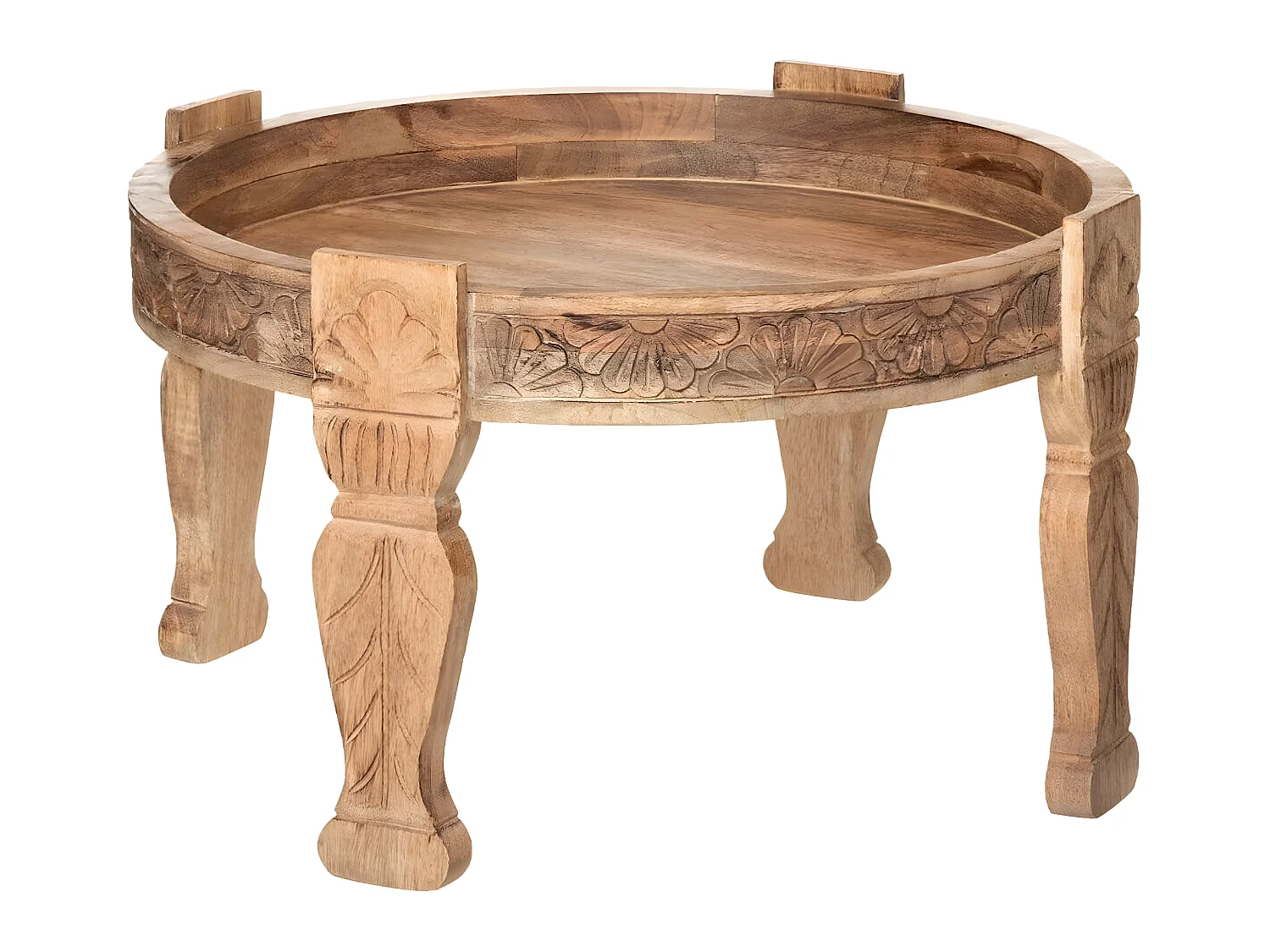 Table basse en bois de manguier coloris marron - Diamètre 74 x Hauteur 43.5 cm