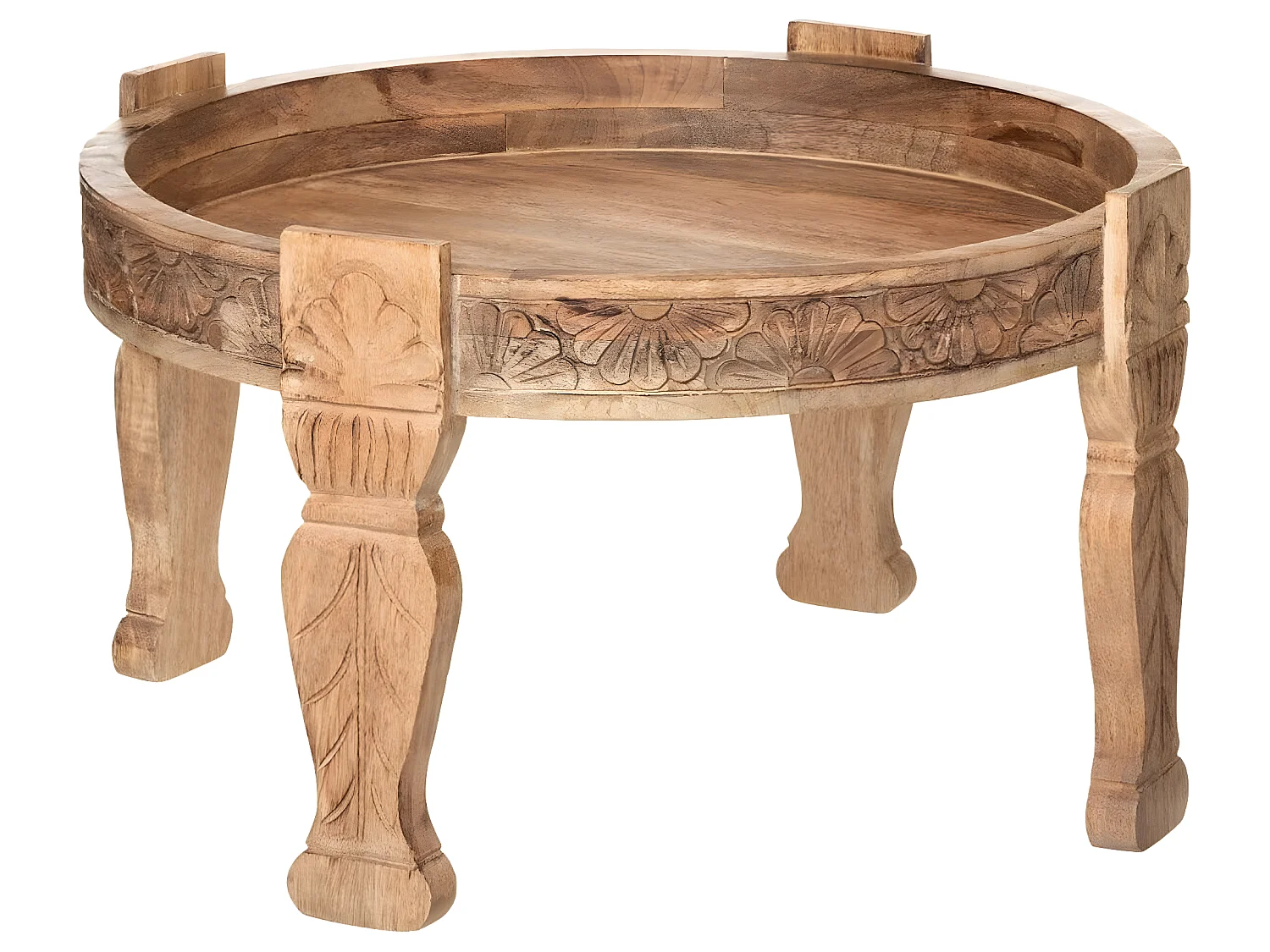 Table basse en bois de manguier coloris marron - Diamètre 74 x Hauteur 43.5 cm