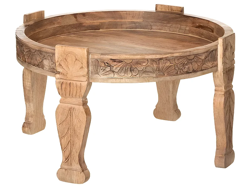 Table basse en bois de manguier coloris marron - Diamètre 74 x Hauteur 43.5 cm