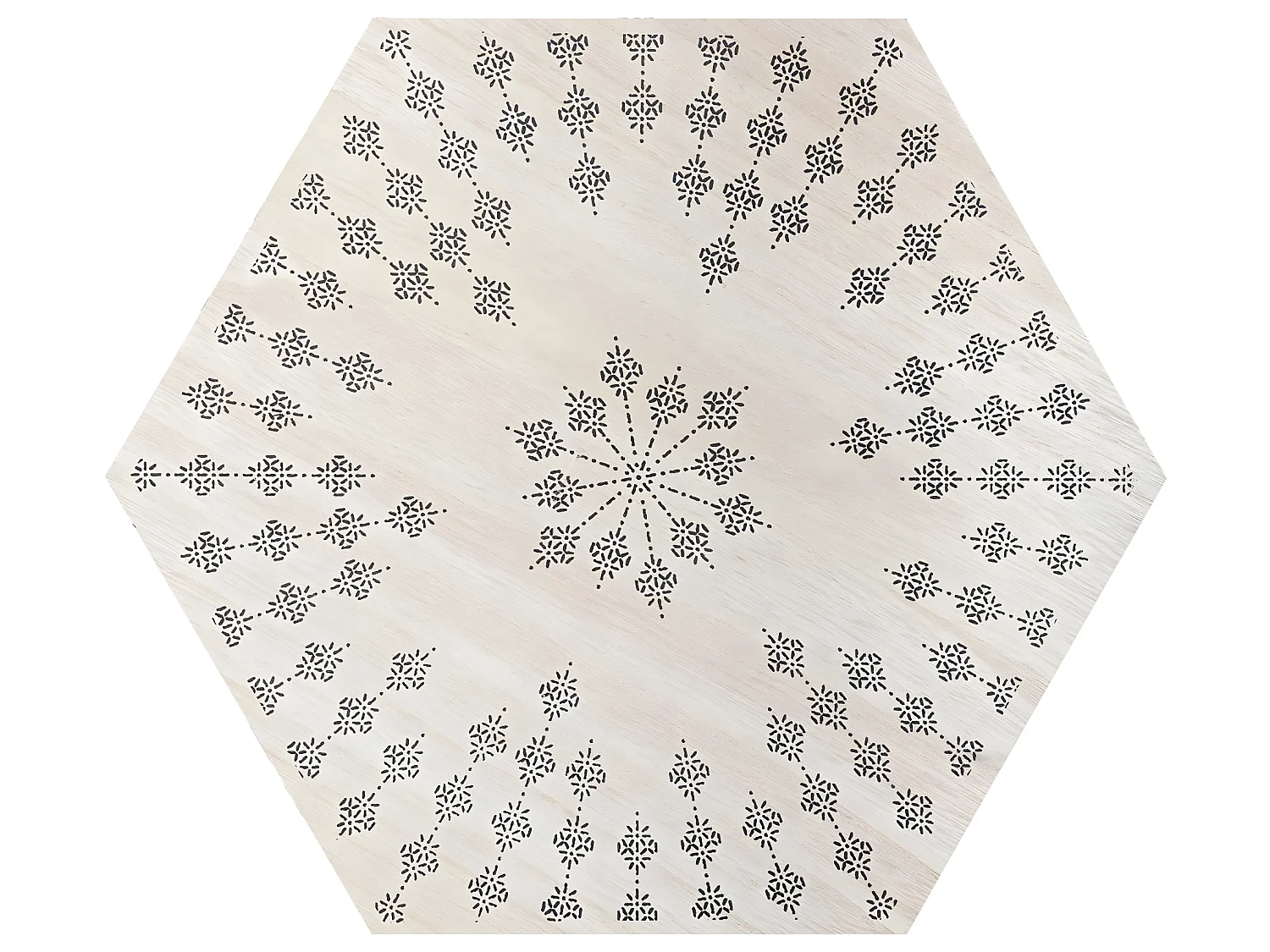 Table à café octogonale en métal coloris noir - Dim : D.43 x H.40 cm