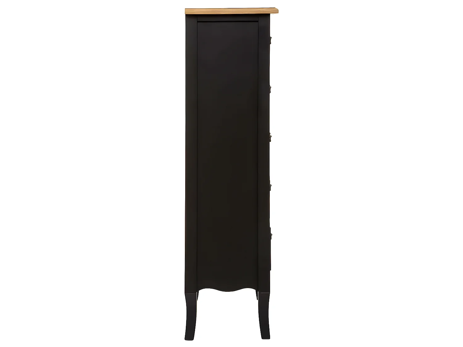 Chiffonnier 5 tiroirs coloris noir - Longueur 45 x Profondeur 30 x Hauteur 113 cm